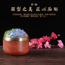 Ancient glass pear solid wood and rhyme small incense burner indoor Zen for the Buddha plate incense incense burner home table ornaments