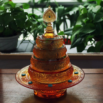 Zen Yue Buddhist Art Ancient Law Liu Li Shu Fa Manza Pan Tibetan Transmission Manda For Mancha Luo For Buddha Supplies Large Amber Color