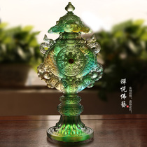 Zen Yue Buddhist Art Tibetan Buddhist Supplies Glass Eight Auspicious Collection Tantric Dharma Instrument Auspicious Eight Treasures Large