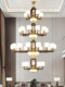 New Chinese-Style Solid Wood Chandelier Living Room Lamp Chinese Style High-End Villa Self-Built House Duplex Hall Dining Room Lighting Fixtures 2025