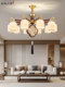 New Chinese-Style Living Room Chandelier, Copper and Solid Wood Main Light, Simple Song Dynasty Aesthetics, Dining Room and Bedroom Adjustable Chandelier, 2026 New Lighting Fixtures