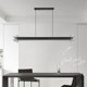 Bauhaus Linear Pendant Light in Black Walnut and White Ash Wood, Minimalist Mid-Century Designer Style Bar Pendant Light