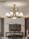 New Chinese style fan lamp restaurant chandelier solid wood all copper motor Chinese style national style invisible fan chandelier 2025 new style