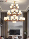 Villa Living Room Large Chandelier with Open Ceiling, New Chinese-Style Duplex Hollow Hall Chandelier, All-Copper Solid Wood, 2026 New Model