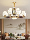 New Chinese-Style Living Room Chandelier with Copper, Jade, and Solid Wood, Hall Fan Light, Dining Room 2025 New Model, Whole House Lighting Fixtures