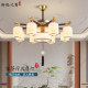 New Chinese Style Fan Lamp Living Room Dining Room Chandelier All Copper Solid Wood Classy Chinese Style Zen Bedroom Tea Room Ceiling Fan Lamp