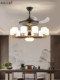New Chinese style fan lamp restaurant chandelier solid wood all copper motor Chinese style national style invisible fan chandelier 2025 new style