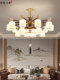 New Chinese-Style Living Room Chandelier, Copper and Solid Wood, High-End Hall Main Light, Chinese-Style Dining Room and Bedroom Light, Whole House 2025 New Model