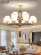 New Chinese-Style Chandelier, Living Room Lamp, Solid Wood Copper, Song Dynasty Aesthetics, Main Light for Dining Room and Bedroom, Song-Style Chandelier, 2026 New Lighting Fixtures