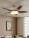 2025 New Model Fan Light with Straight Blades, Mid-Century Style for Living Room and Dining Room, Integrated Fan with a High-End Feel, New Chinese Style Ceiling Fan Light