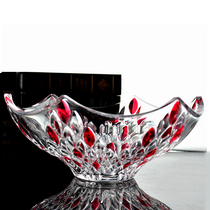 Crystal glass fruit plate European style modern fashion creative home fruit plate office meeting restaurant cold salad plate