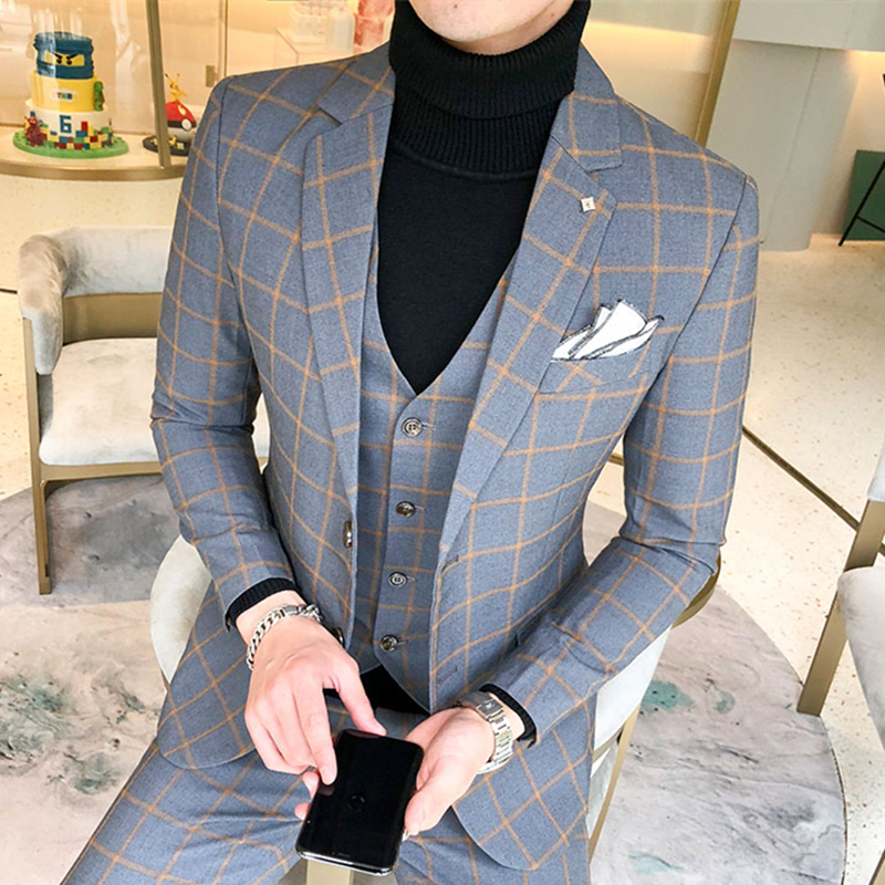 春季新款新郎伴郎礼服正装影楼夜店三件套
