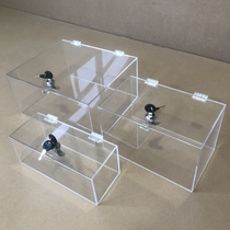 Customized transparent acrylic dust protective cover organic glass cosmetics display container box with lock