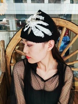 Ethnic style embroidered hat womens headscarf hat knitted retro Baotou hat Leisure travel headscarf hat for women