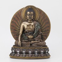 Veroni Buddhist crafts Shakyamuni Buddha sitting posture solemn dharma phase Resin statue desktop decoration