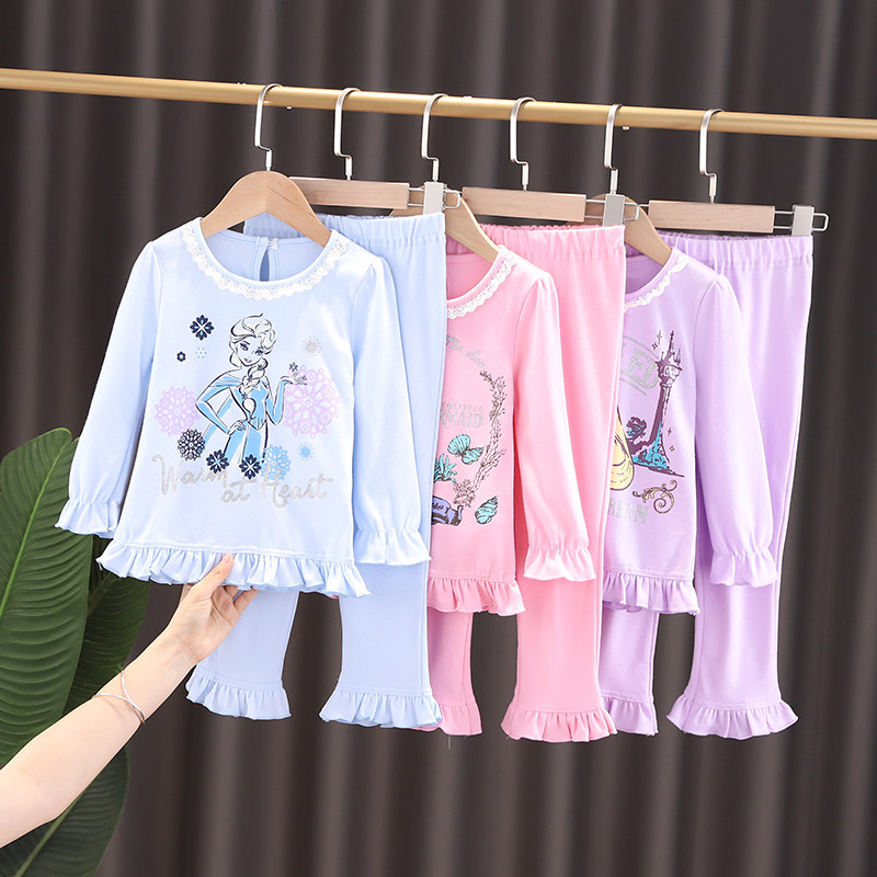 Children's ice and snow geege Princess Leia's home suit girl Aisha Long Fat Princess Sofia Princess Sleepwear