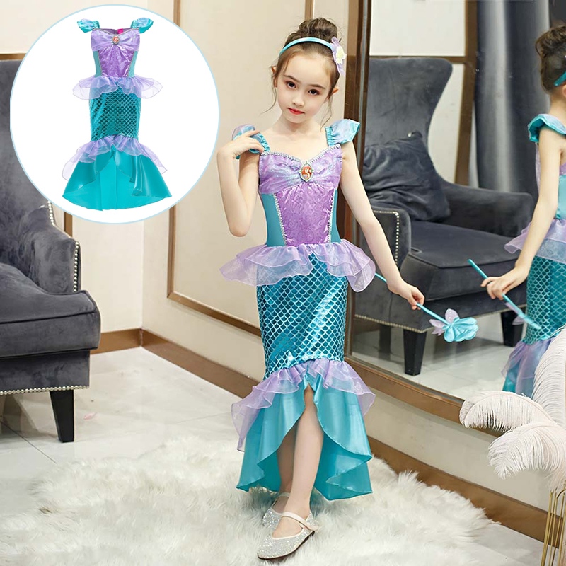 Children's Mermaid Princess Dress Girls Birthday Dress up Kidsren's Festival Performance Costume Cosplay Mermaid