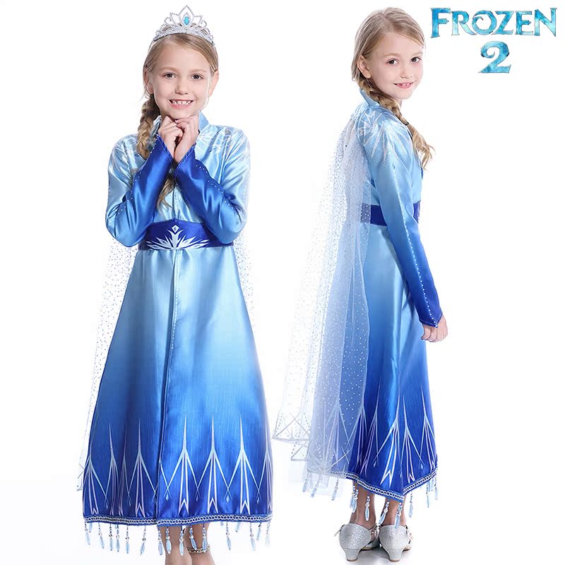 Ice and snow chic edge 2 Tongan princess Aesha dress Love Socean dress children Birthday Gown Girl Foreign Pie Dress