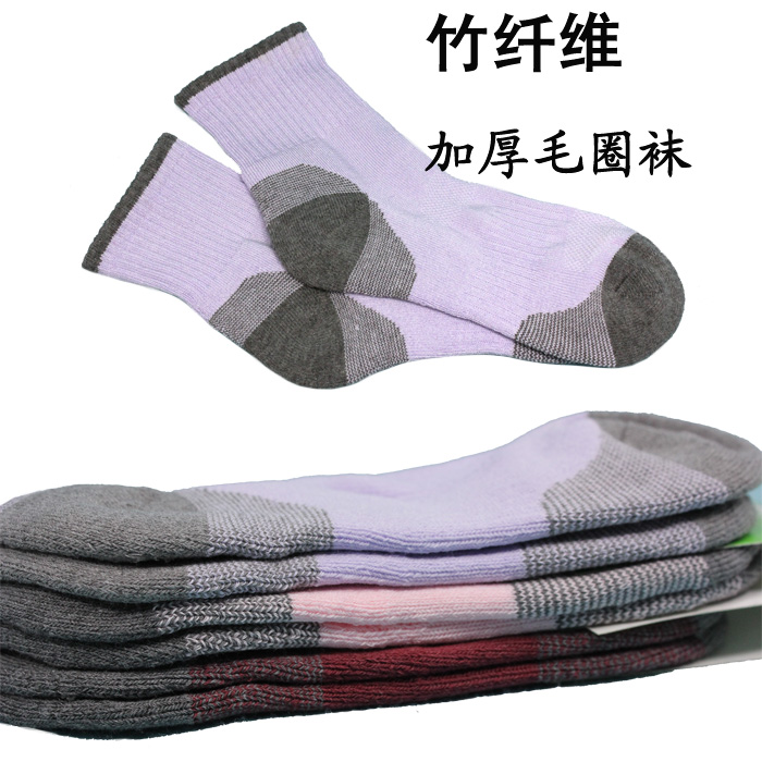 6 đôi vớ sợi tre vớ nam vớ nữ mùa đông mô hình dày phần terry vớ thể thao vớ ấm tất gucci