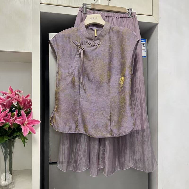 Q27X568 Mall Same Style 2026 Summer Fashion Elegant Printed Chinese Style Top Elastic Waist Skirt Dress Q27X568 Mall Same Style 2026 Summer Fashion Elegant Printed Chinese Style Top Elastic Waist Skirt Dress