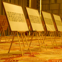 Advertising KT board Solid wood display easel Art student sketching oil painting board set Folding bracket portable