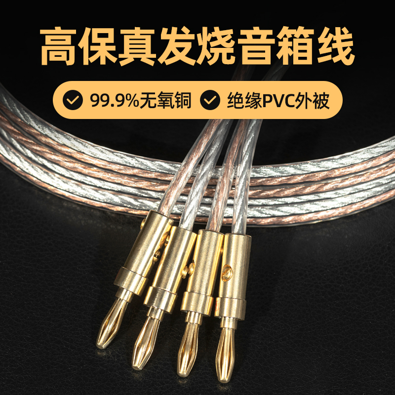 Oxygen-free copper speaker wire fever horn amplifier and sound connection double head pure copper banana head sound line