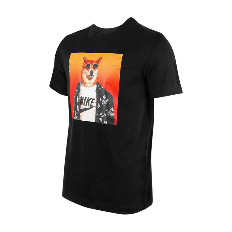 NIKE Nike Shiba Ink kính râm đầu chó chỉ cần làm điều đó Tay ngắn nam cổ tròn Áo thun nữ nửa tay BQ0186-100 - Áo phông thể thao áo thun tập gym