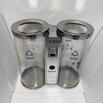 Round acrylic transparent classified environmentally friendly trash cans for shopping malls subways airports visible direct-throw garbage bins