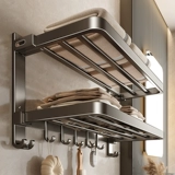 Вешалка для полотенец, вешалка для хранения туалетной комнаты без перфорации, встроенная вешалка для одежды в ванной комнате, полка для хранения унитаза, вешалка для полотенец в ванной комнате