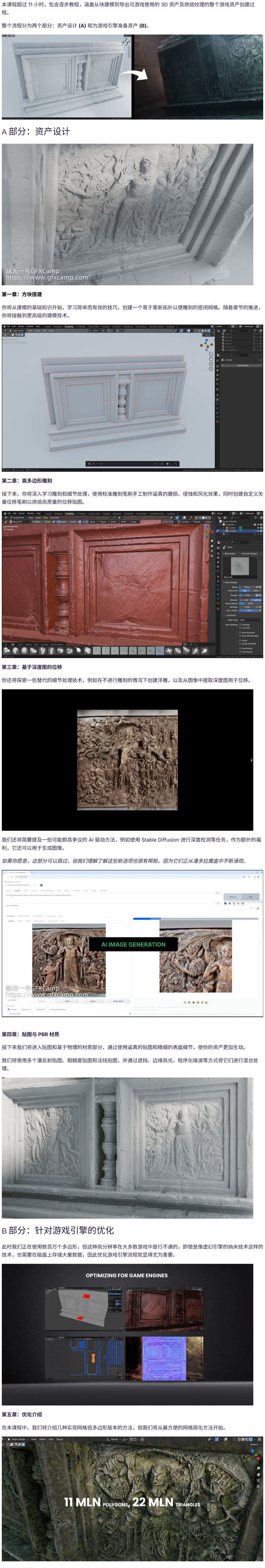 创意虾Blender游戏资产建模展UV贴图优化导出全流程教程+工程文件 中文/英文字幕-天天素材网