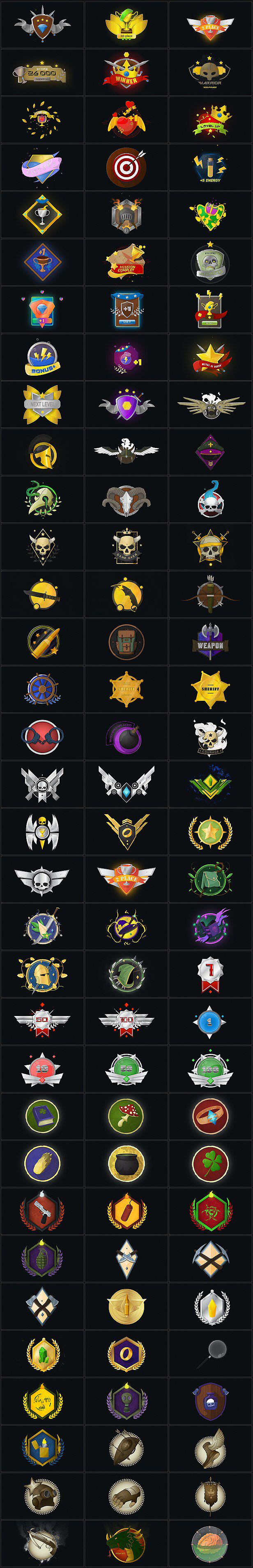 AE脚本-1500+旗帜通关卡徽章成就奖牌游戏文字标题Logo动画元素工具包 Loot