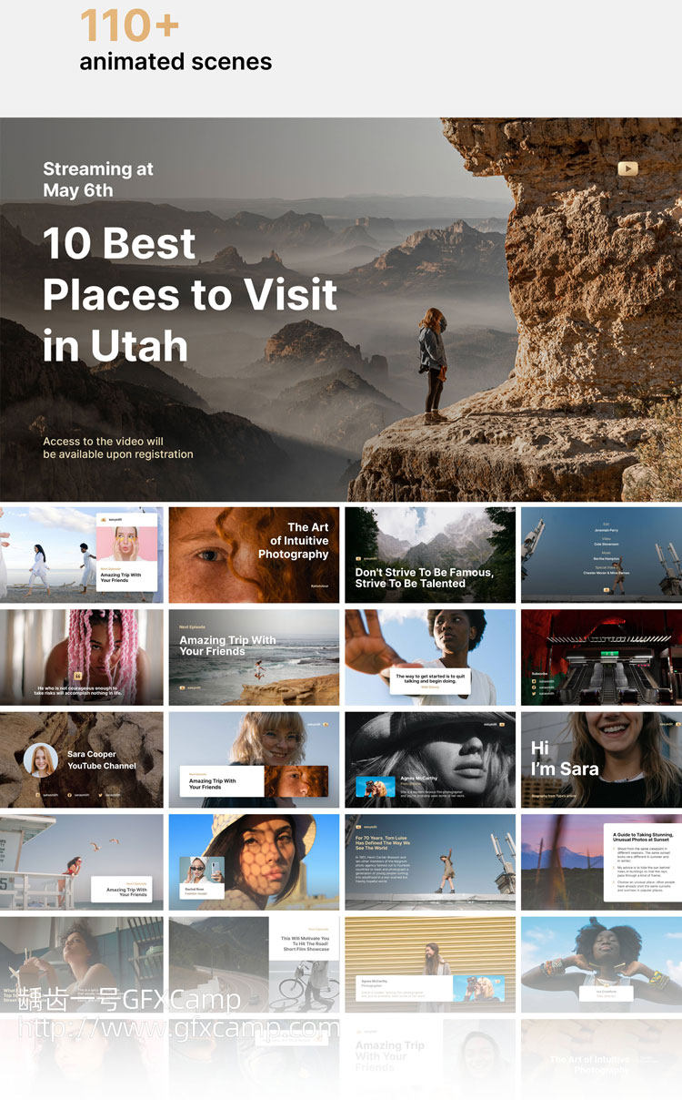 AE脚本-110组网络视频包装文字标题片头排版元素动画工具包 破解版