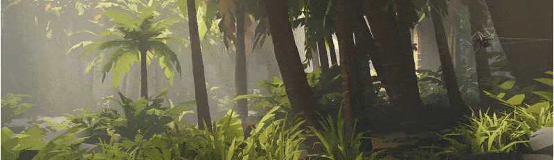 Blender低多边形卡通自然植物花朵树木冰川3D模型资产预设