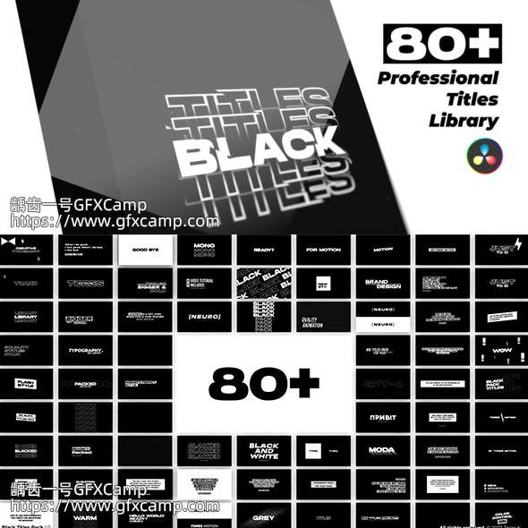 达芬奇预设 82组时尚创意文字标题字幕动画-天天素材网