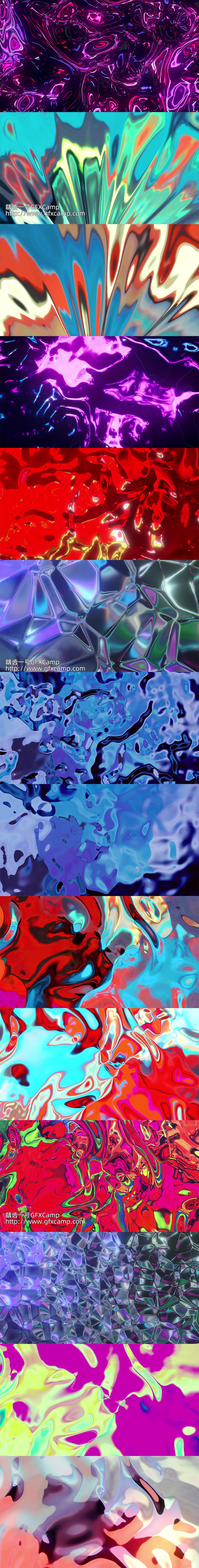 14组抽象流体时尚舞台DJ大屏幕背景4K循环视频素材