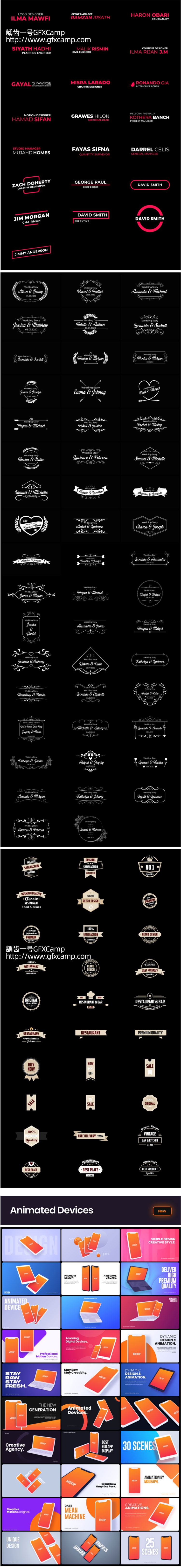 AE脚本-4500+文字标题排版信息数据字幕图标背景转场竖屏社交网络包装动画元素包V5 破解版