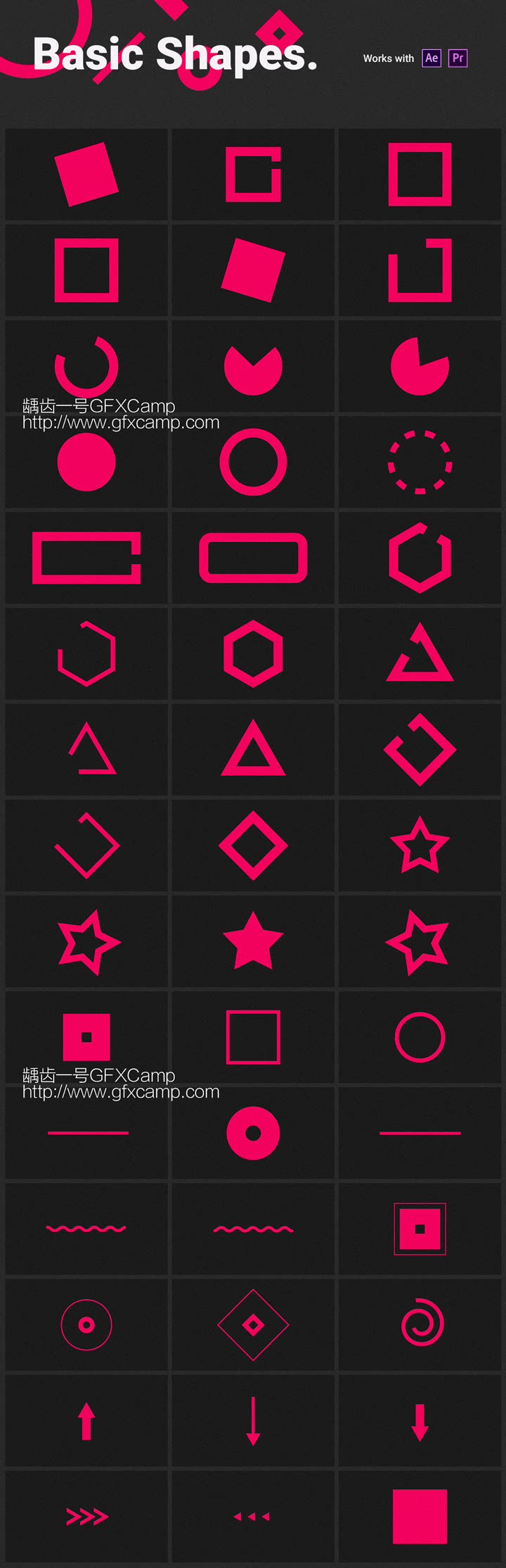 AE脚本+PR预设-1450+时尚排版商品介绍宣传包装文字标题字幕条Logo动画转场背景元素包 Graphics Pack TOKO V3(支持2019)