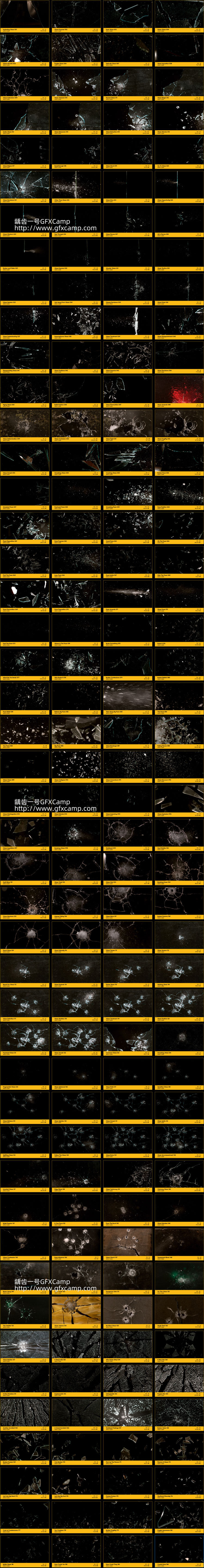 184组玻璃破碎慢动作特效合成4K视频素材