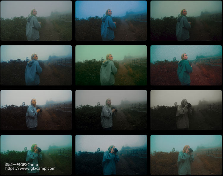 Pixflow 120组电影视频复古胶片调色边框遮幅叠加LUTS预设 Film Emulation Pro