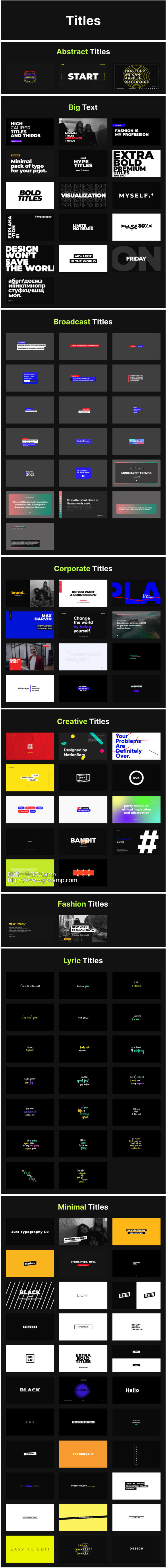 AE脚本-350组创意时尚商务企业简洁文字标题排版字幕动画预设V2 破解版