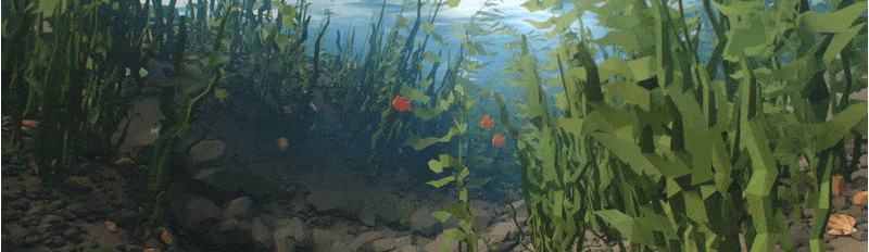 Blender低多边形卡通自然植物花朵树木冰川3D模型资产预设