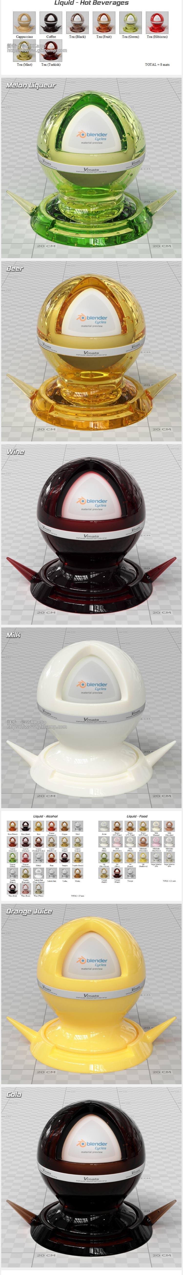 Blender 3574组材质贴图着色器4K资产预设插件 Vmats+Vshade 车漆布料金属液体等