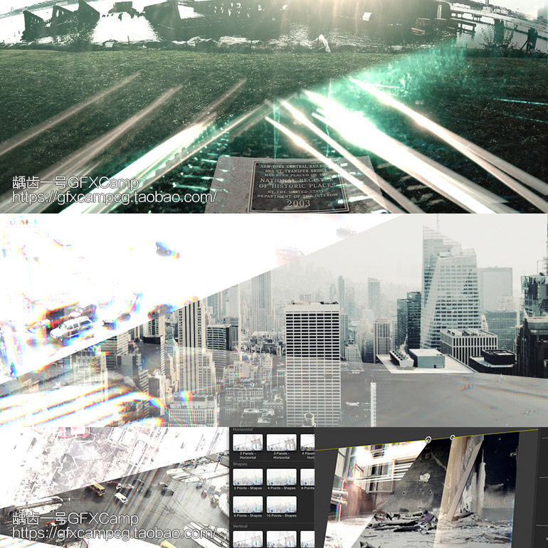 FCPX插件:惊悚扭曲失真视频特效转场预设 Transtortion