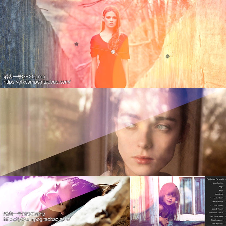 FCPX插件:30组镜头光晕唯美大气光效预设 ProLeak