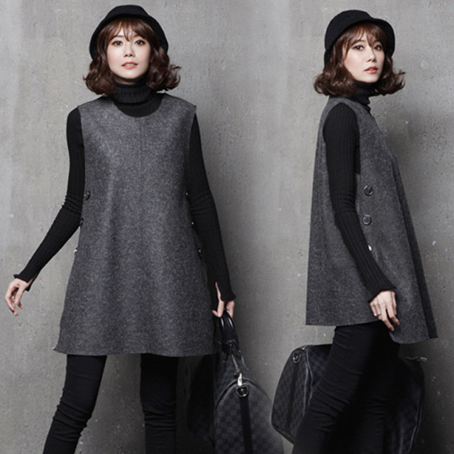 Vest skirt female autumn and winter 2021 new temperament loose thick woolen vest skirt sleeveless dress