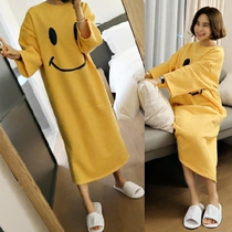  Pajamas womens 2019 summer long dress ultra-long knee-length short-sleeved t-shirt long skirt womens loose casual night dress