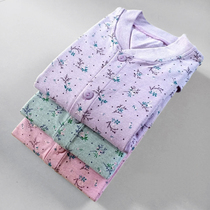 Elderly cotton cardigan autumn clothes for the elderly pajamas one-piece jacket thermal underwear female old lady cotton sweater