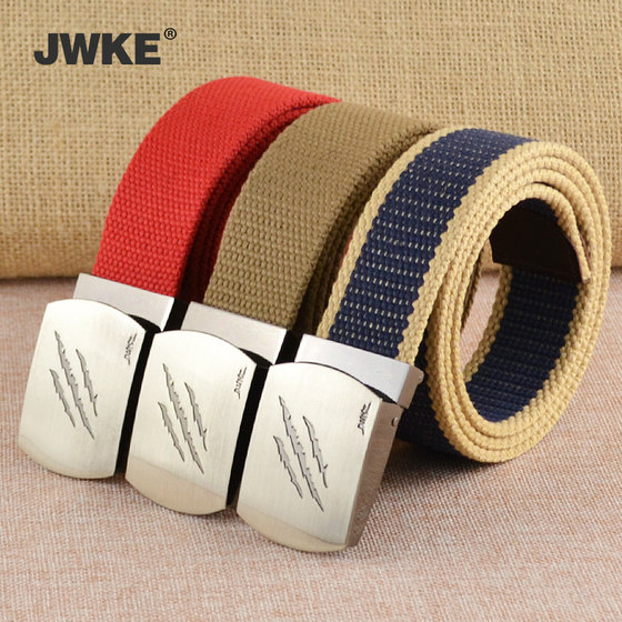 Men's canvas belt automatic smooth buckle casual belt young people versatile personality trendy brand youth student belt