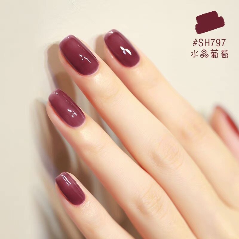 SweetColor Ice Through Grape Black Vinegar Chestnut Purple Nail Polish Tasteless Persistent Quick Dry Free Toasted Autumn Winter white overdraft