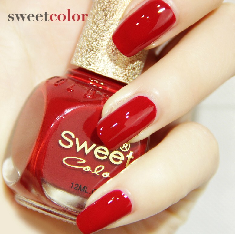 Sweetcolor Environmentally Friendly No-Bake Non-Peelable Long-Lasting Waterproof Quick-Drying Nude Powder Transparent Wine Red True Red Nail Polish
